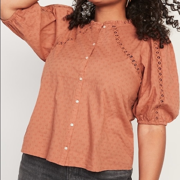 Old Navy Tops - NWT Old Navy Lace Trim Detail Shirt
